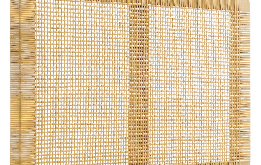Toile Wall Mounted Wood and Rattan Twin Size Headboard in Natural Rattan