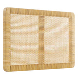 Toile Wall Mounted Wood and Rattan Twin Size Headboard in Natural Rattan