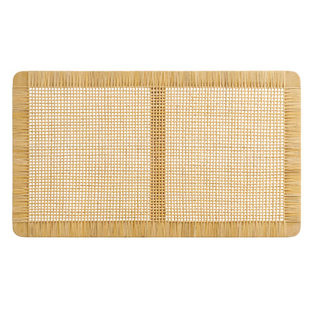 Sandy Wall Mounted Wood and Rattan Twin Size Headboard in Natural Rattan