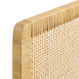 Toile Wall Mounted Wood and Rattan Twin Size Headboard in Natural Rattan