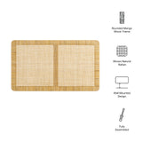 Toile Wall Mounted Wood and Rattan Twin Size Headboard in Natural Rattan