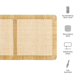 Toile Wall Mounted Wood and Rattan Full Size Headboard in Natural Rattan