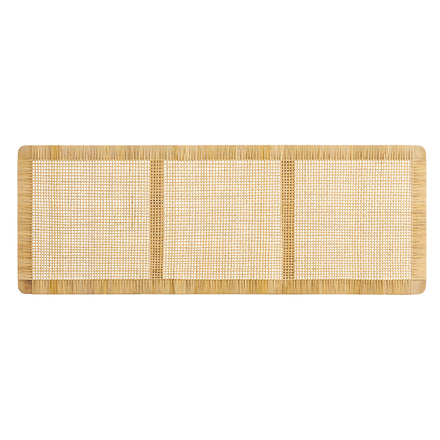Sandy Wall Mounted Wood and Rattan Queen Size Headboard in Natural Rattan