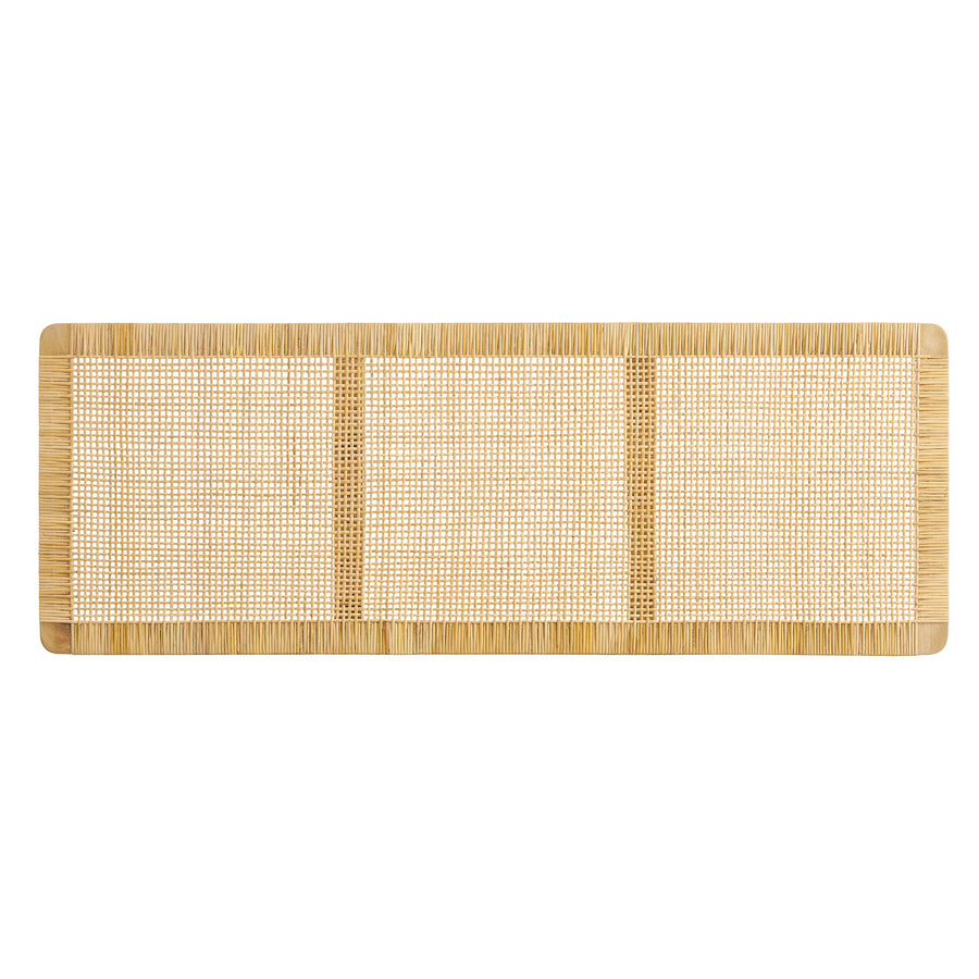 Toile Wall Mounted Wood and Rattan Queen Size Headboard in Natural Rattan