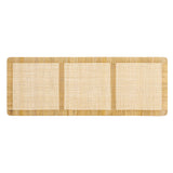 Toile Wall Mounted Wood and Rattan King Size Headboard in Natural Rattan