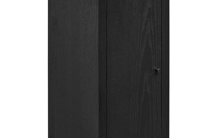 Adair Faceted Wood Side Table in Black