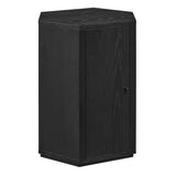 Adair Faceted Wood Side Table in Black