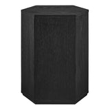 Adair Faceted Wood Side Table in Black