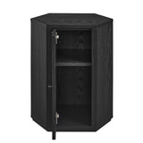 Adair Faceted Wood Side Table in Black