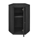 Adair Faceted Wood Side Table in Black