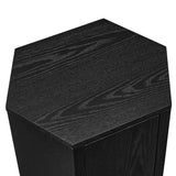 Adair Faceted Wood Side Table in Black