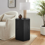 Adair Faceted Wood Side Table in Black