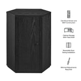 Adair Faceted Wood Side Table in Black