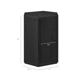 Adair Faceted Wood Side Table in Black