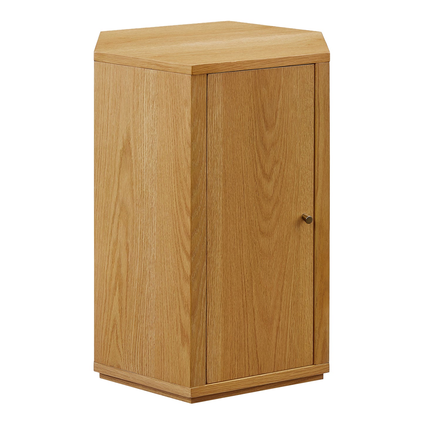Adair Faceted Wood Side Table in Natural