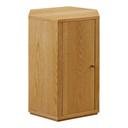 Kade Faceted Wood Side Table in Natural