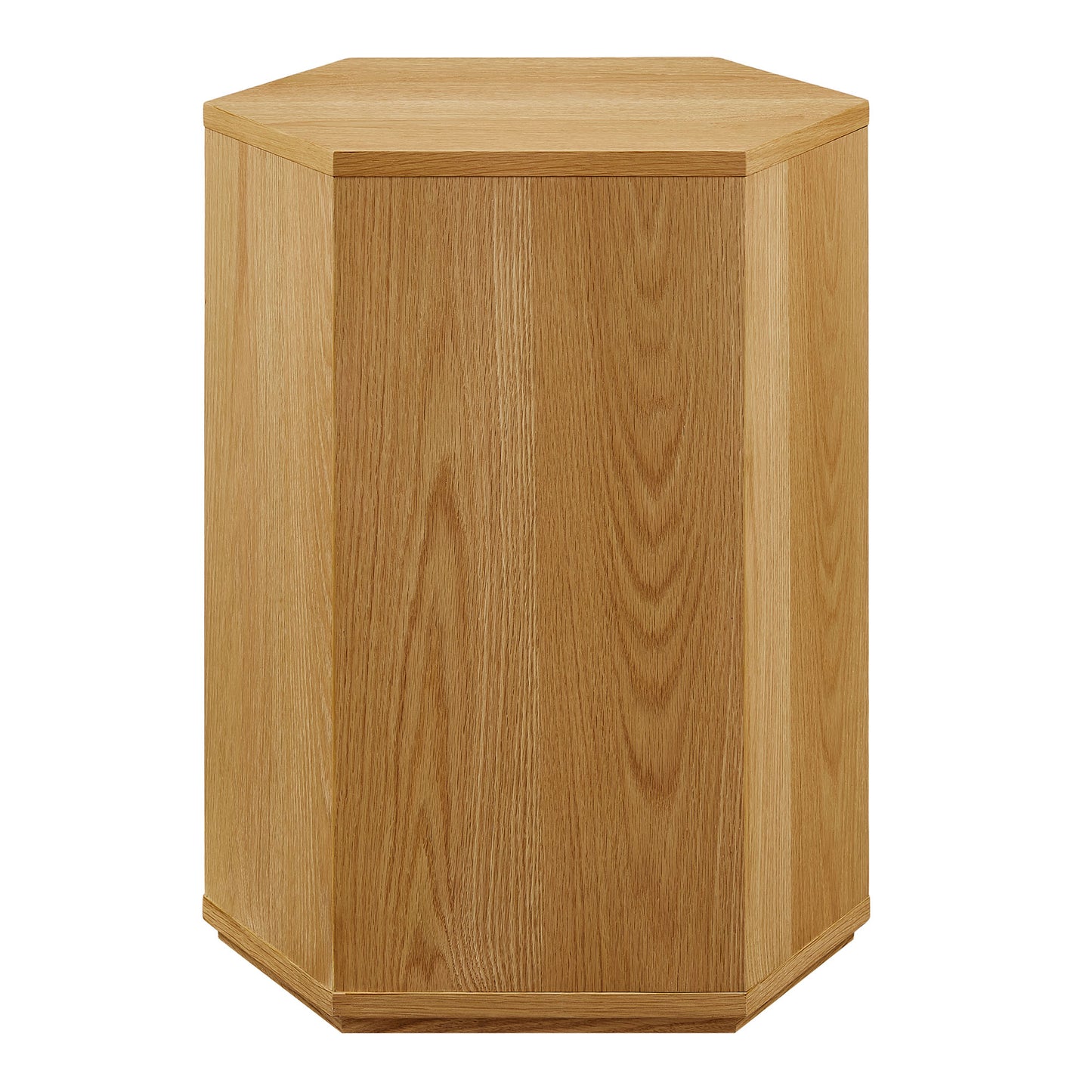Adair Faceted Wood Side Table in Natural