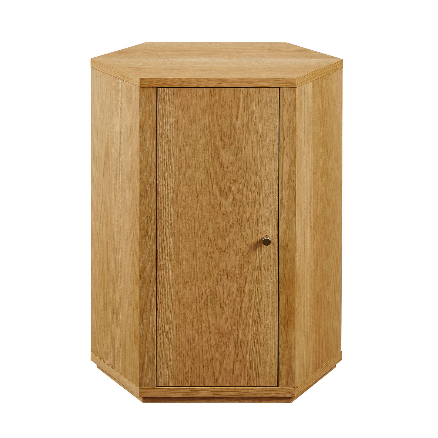 Adair Faceted Wood Side Table in Natural
