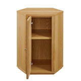 Adair Faceted Wood Side Table in Natural