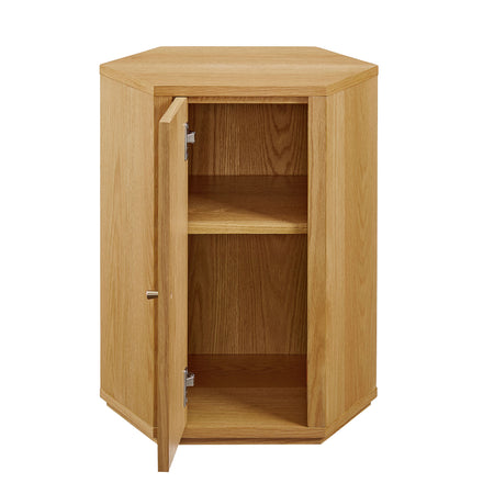 Kade Faceted Wood Side Table in Natural