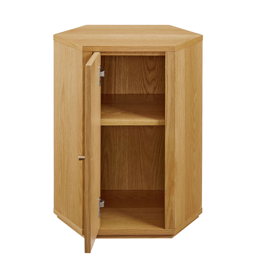 Adair Faceted Wood Side Table in Natural