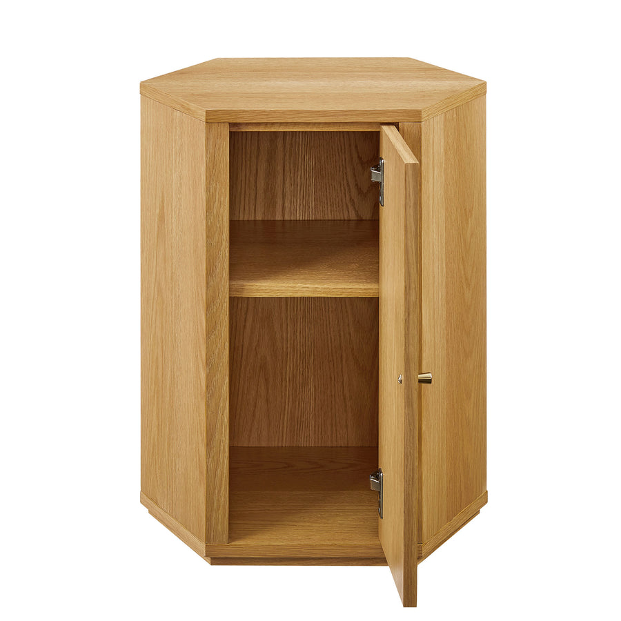 Adair Faceted Wood Side Table in Natural