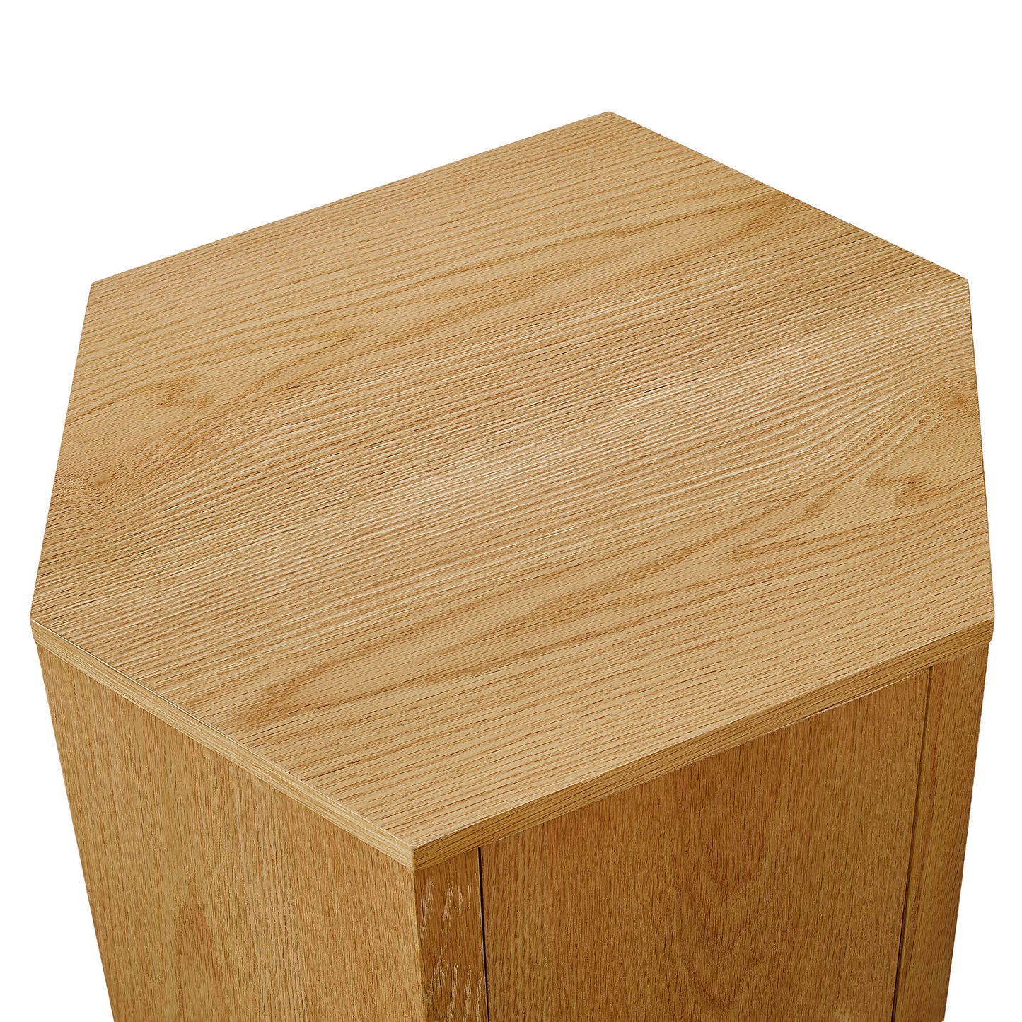 Adair Faceted Wood Side Table in Natural