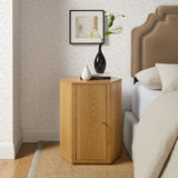 Adair Faceted Wood Side Table in Natural