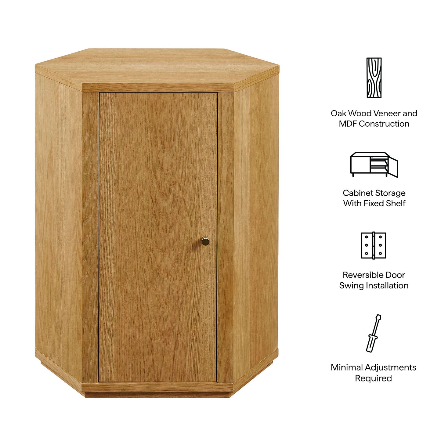 Adair Faceted Wood Side Table in Natural