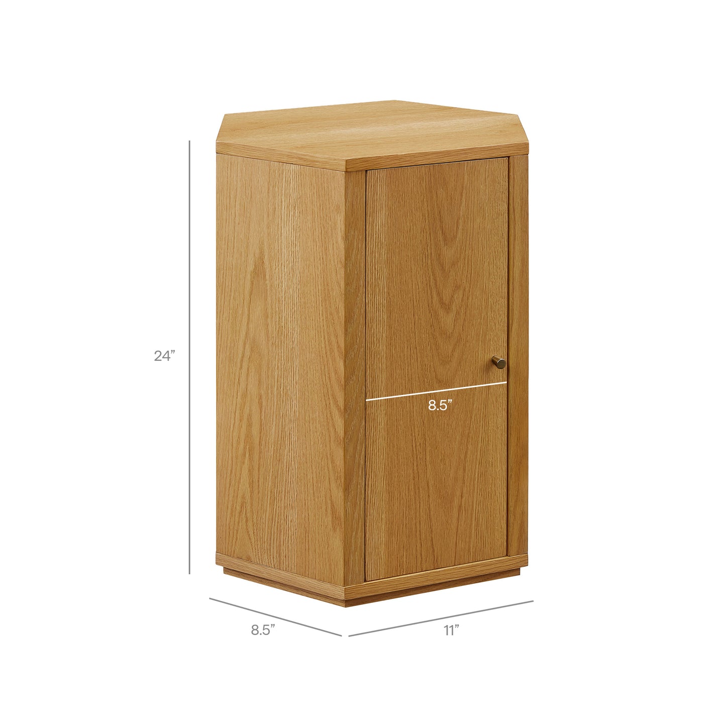 Adair Faceted Wood Side Table in Natural