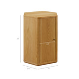 Adair Faceted Wood Side Table in Natural