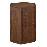 Adair Faceted Wood Side Table in Walnut