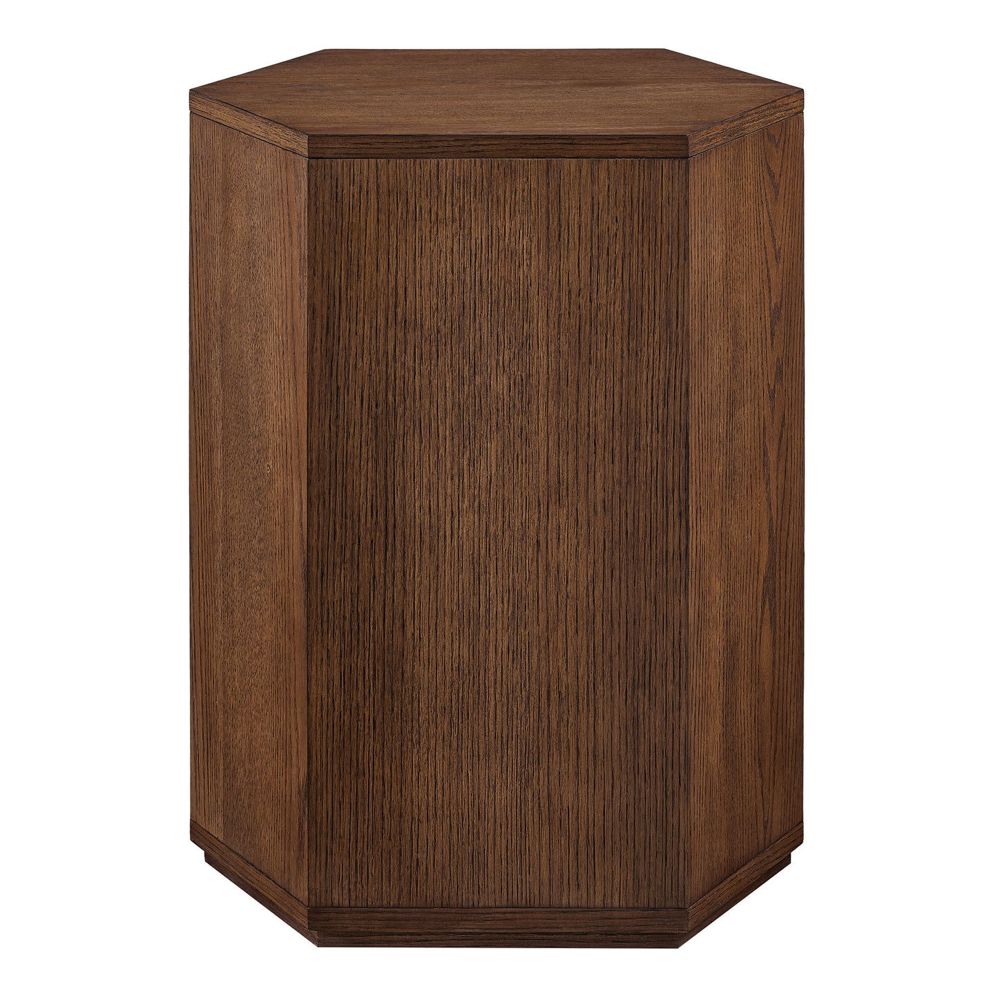 Adair Faceted Wood Side Table in Walnut