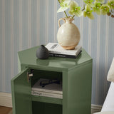Adair Faceted Semi-Gloss Side Table in Cypress