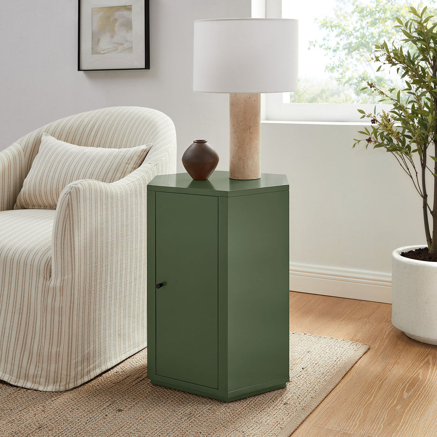 Adair Faceted Semi-Gloss Side Table in Cypress