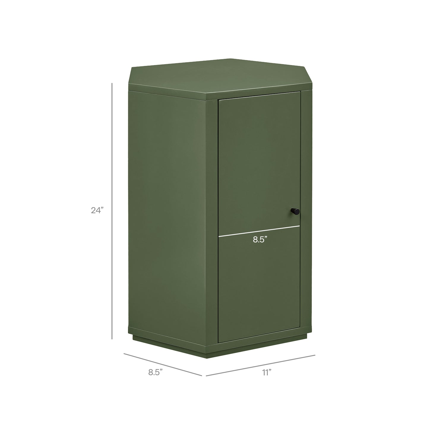 Adair Faceted Semi-Gloss Side Table in Cypress