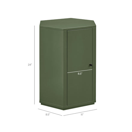 Kade Faceted Semi-Gloss Side Table in Cypress
