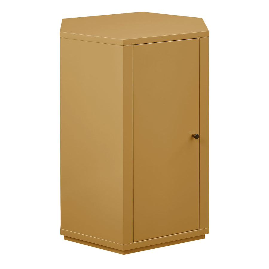 Adair Faceted Semi-Gloss Side Table in Mustard