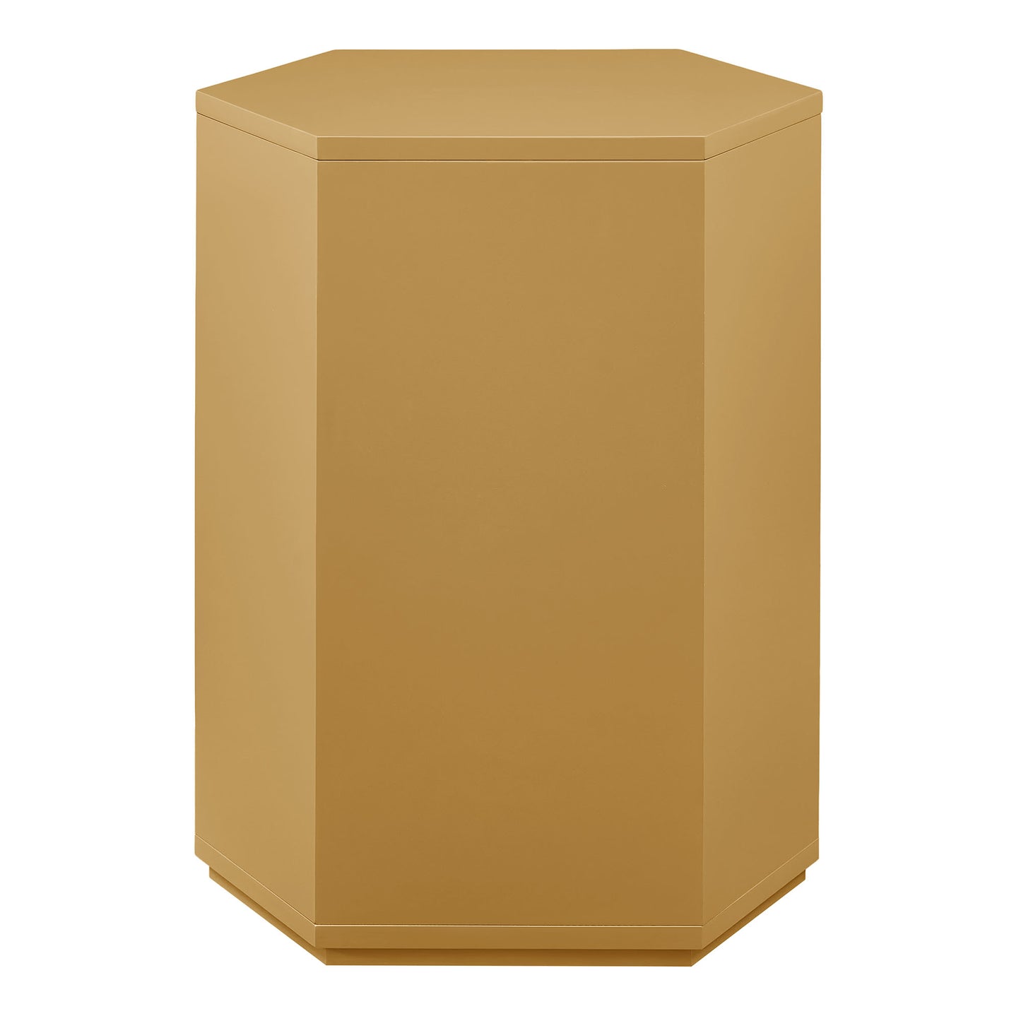 Adair Faceted Semi-Gloss Side Table in Mustard