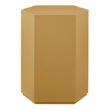 Adair Faceted Semi-Gloss Side Table in Mustard