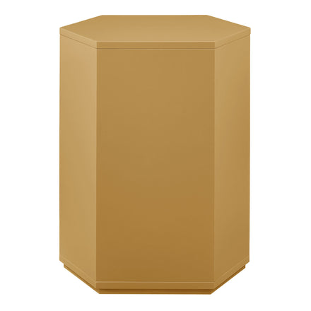 Kade Faceted Semi-Gloss Side Table in Mustard