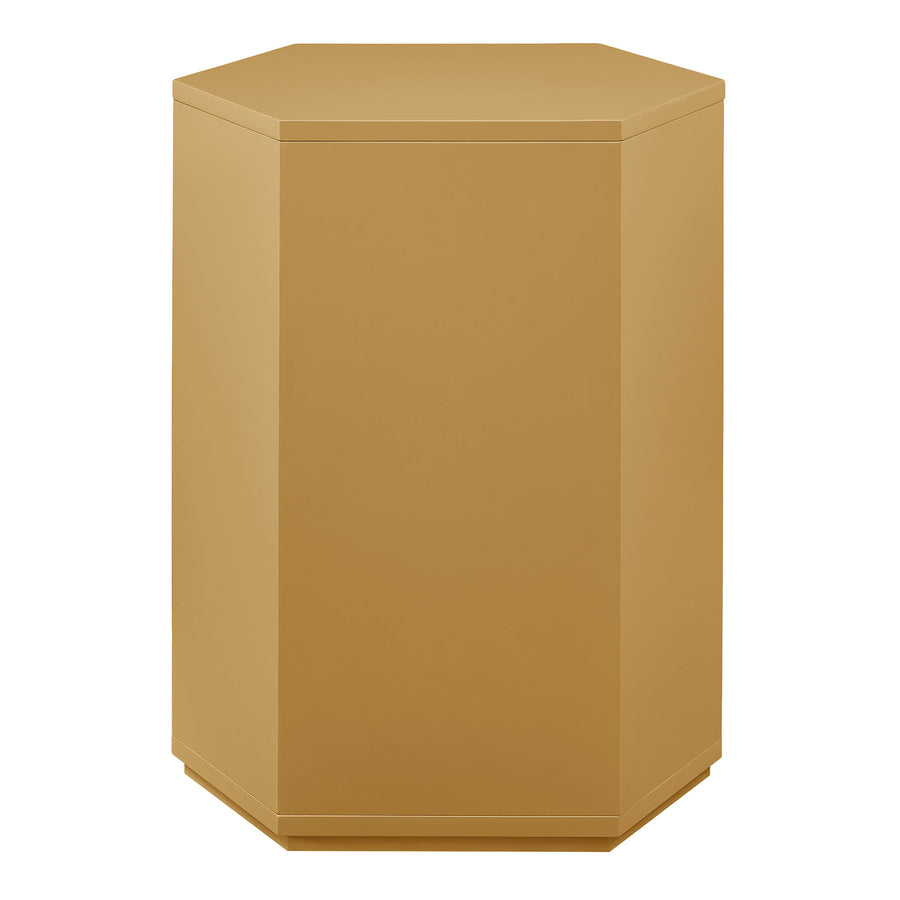 Adair Faceted Semi-Gloss Side Table in Mustard
