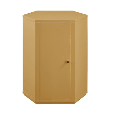 Kade Faceted Semi-Gloss Side Table in Mustard