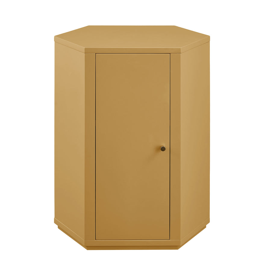 Adair Faceted Semi-Gloss Side Table in Mustard