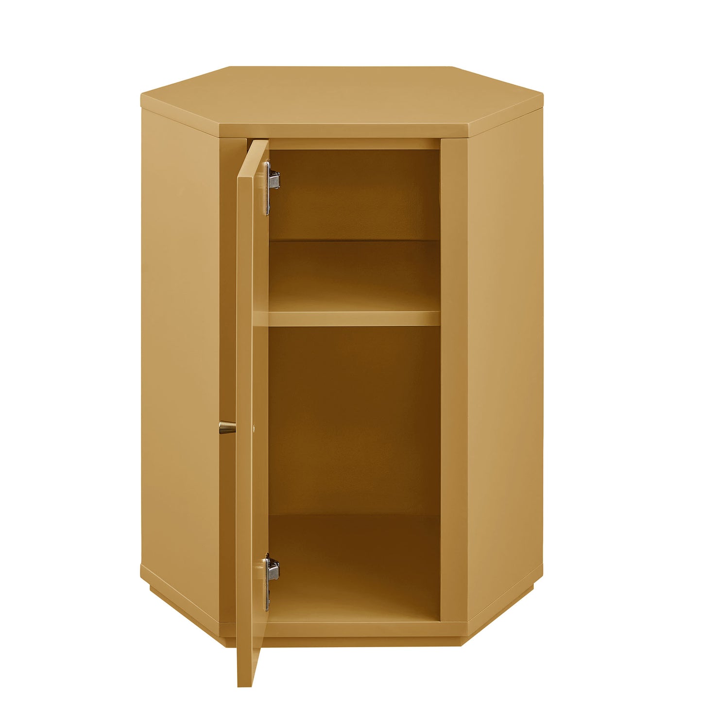 Adair Faceted Semi-Gloss Side Table in Mustard
