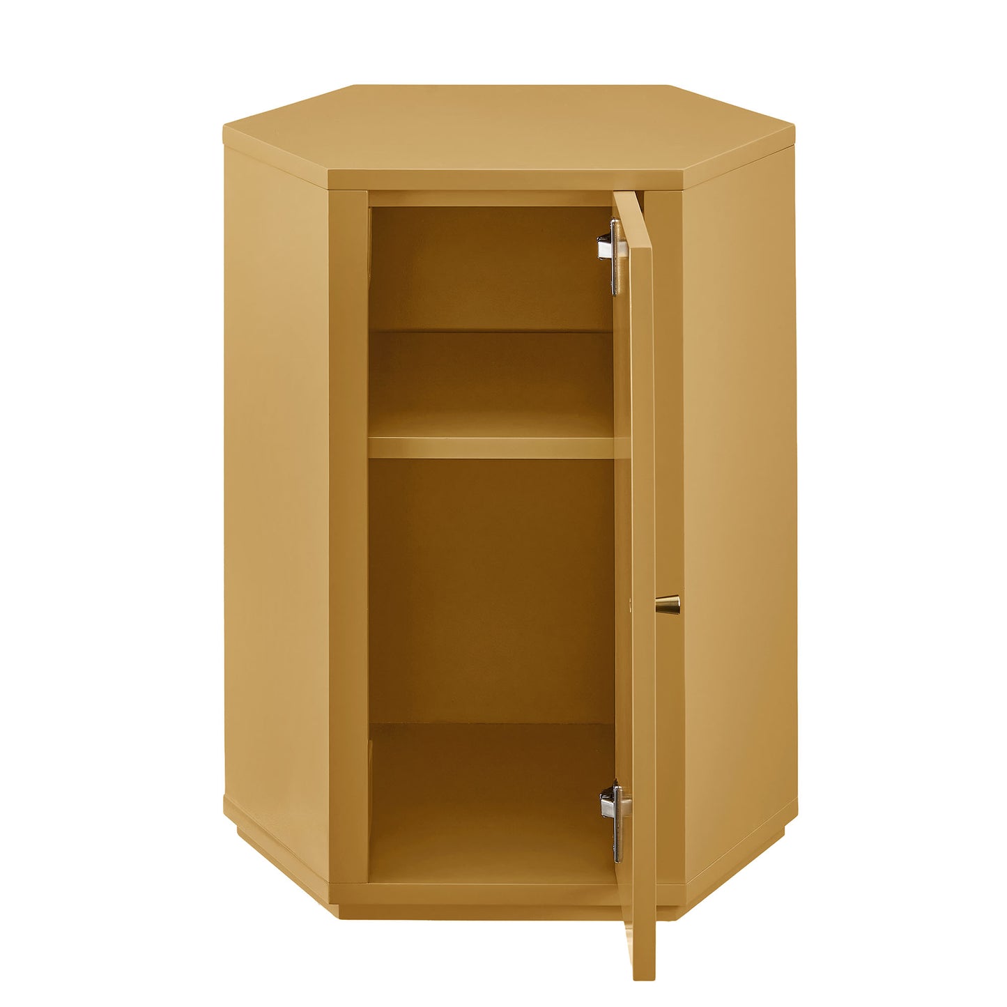 Adair Faceted Semi-Gloss Side Table in Mustard