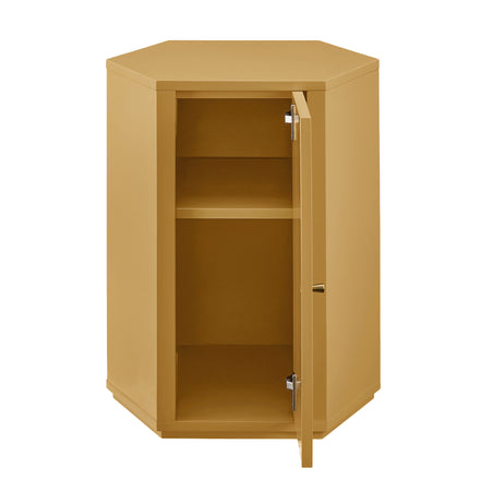 Kade Faceted Semi-Gloss Side Table in Mustard