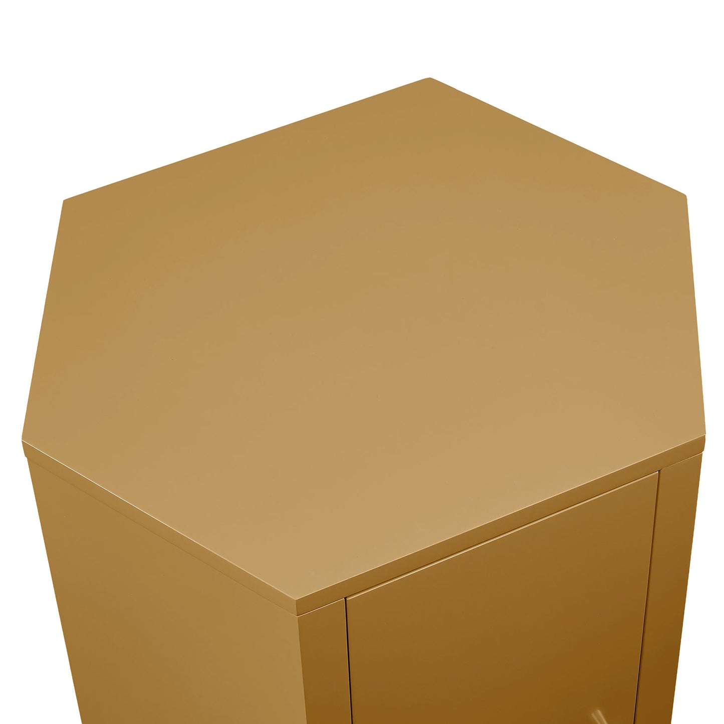 Adair Faceted Semi-Gloss Side Table in Mustard