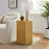 Adair Faceted Semi-Gloss Side Table in Mustard
