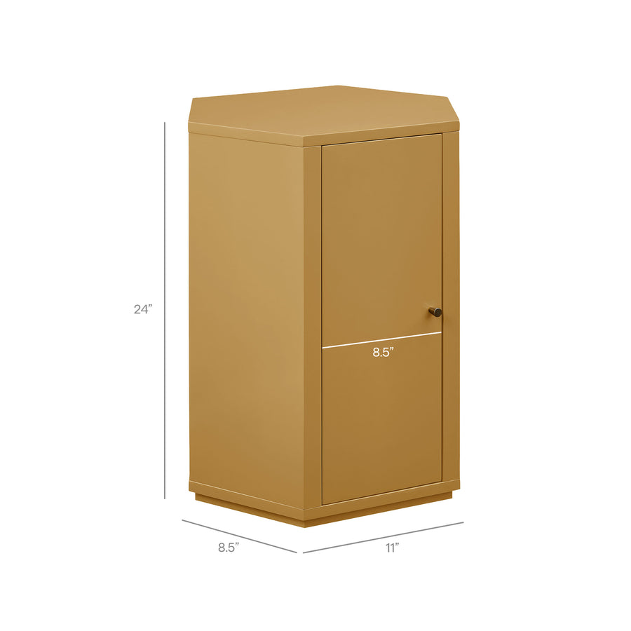 Adair Faceted Semi-Gloss Side Table in Mustard